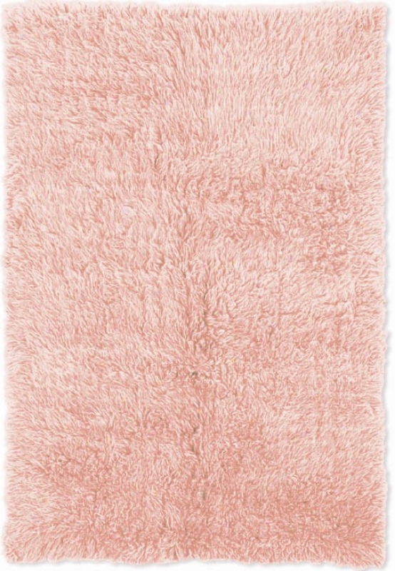 2'4&quot X 4'3&quot Hand Woven Flokati Rug In Pastel Pink Color