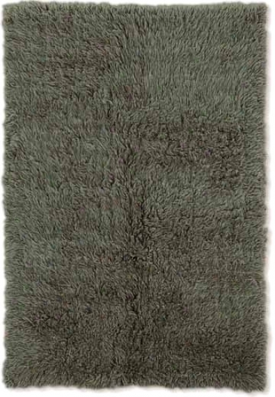 2'4&quot X 4'3&quot New Flokati Area Rug - 100% Wool Olive Color