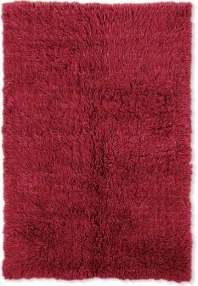 2'4&quot X 4'3&quot New Flokati Area Rug - 100% Wool Red Color