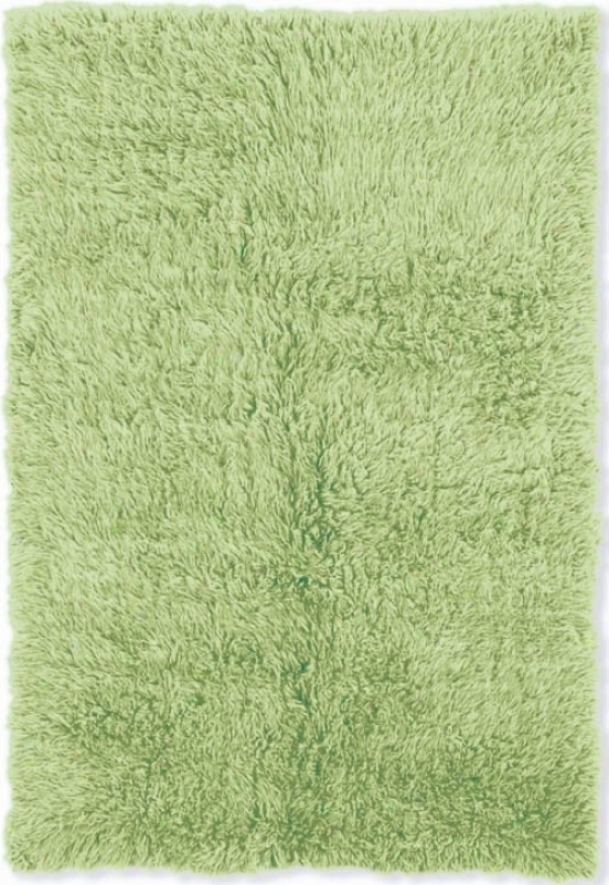 2'4&quot X 8'6&quot Hand Woven Flokati Runner Rug In Lime Green Color