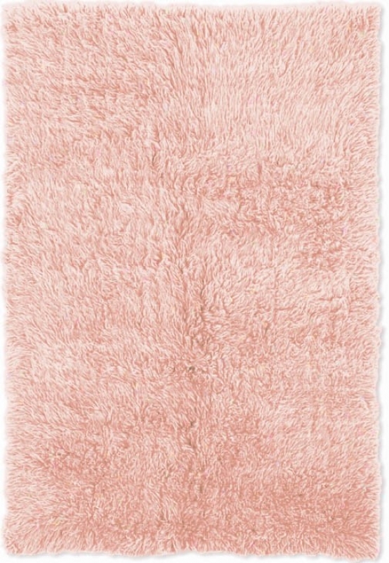 2'4&quot X 8'6&quot Hand Woven Flokati Runner Rug In Pastel Pink Color