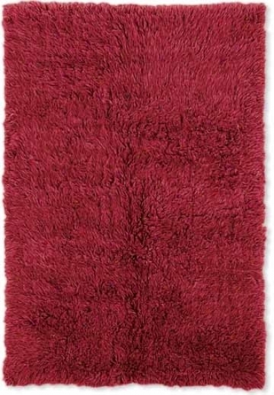 2'4&quot X 8'6&quot New Flokati Runner Area Rug - 100% Wool Red Color