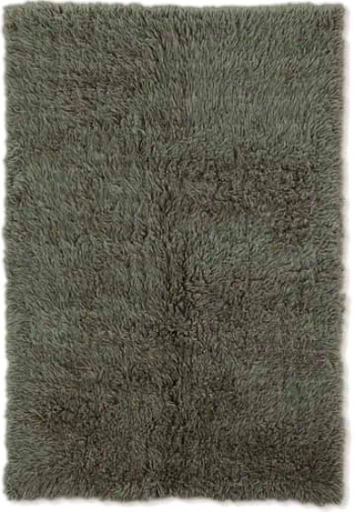 2'4&quot X 8'6&quot New Flokati Runner Area Rug - 100% Wool Olive Color