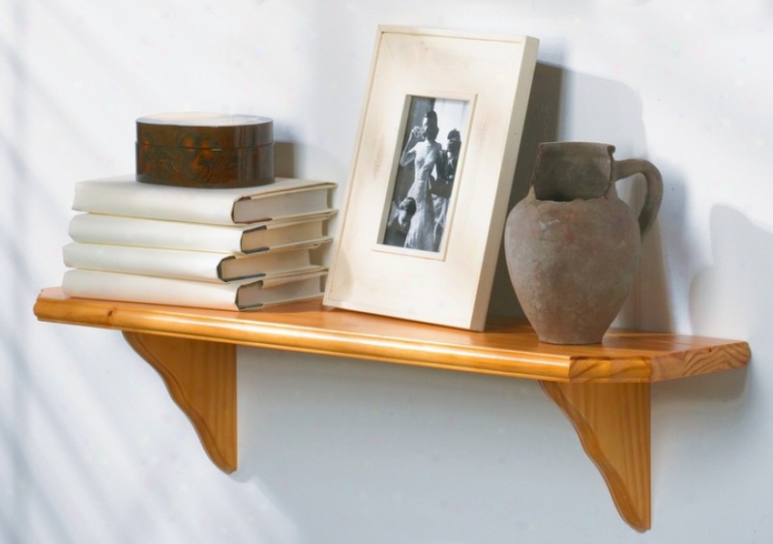 24"w Wall Mounted Shelf In the opinion of Brackets In Oak Finish