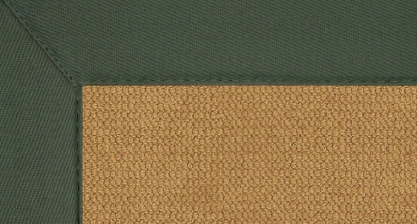 2'6&quot X 12' Bark of the Wool Runner Area Rug - Athena Hand Tufted Rug With Green Border