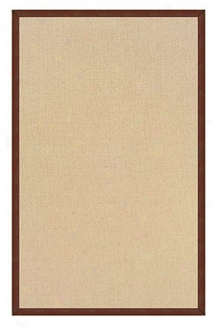 2'6&quot X 12' Hand Tufted Runner Area Rug In Natural With Brown Border