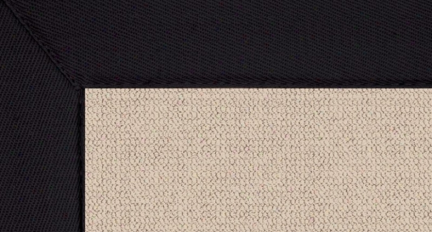 2'6&quot X 12' Natural Wool Runner Area Rug - Athena Hand Tufted Rug With Black Border