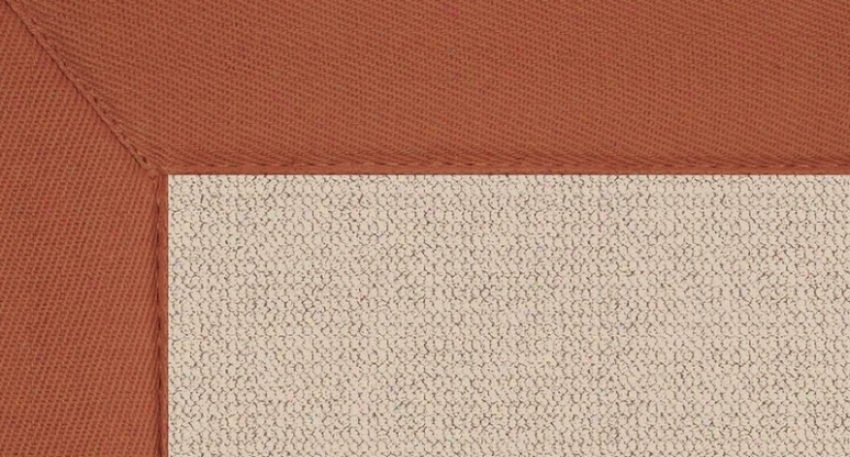 2'6&quot X 12' Natural Wool Runner Area Rug - Athena Hand Tufted Rug With Burnt Orange Border