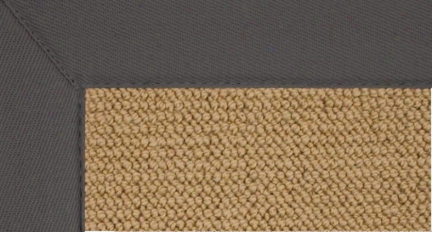 2'6&quot X 12' Sisal Wool Runner Area Rug - Athena Hand Tufted Rug With Slate Border