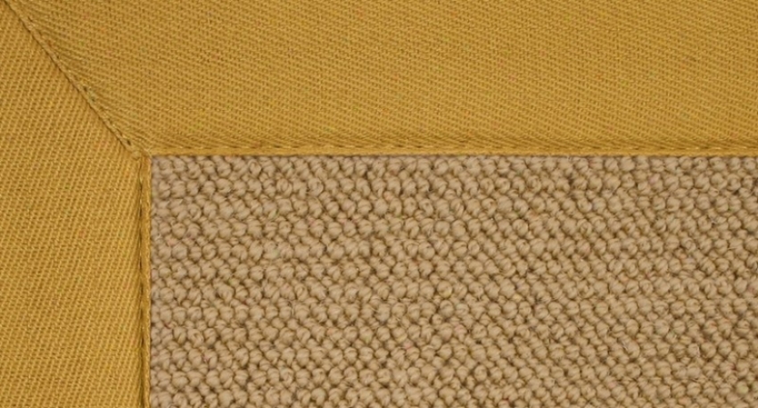 2'6&quot X 12' Sisal Wool Runner Area Rug - Athena Hand Tufted Rug With Gold Border