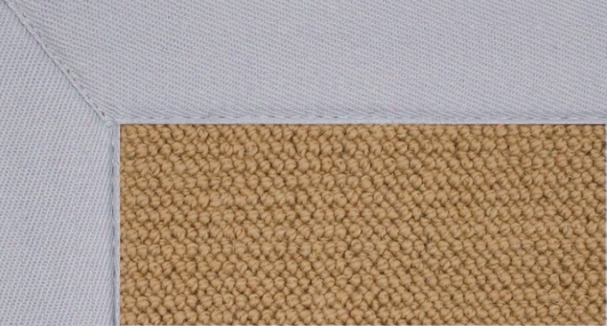 2'6&quot X 12' Sisal Wool Runner Area Rug - Athena Hand Tufted Rug With Concreted sugar Blue Border