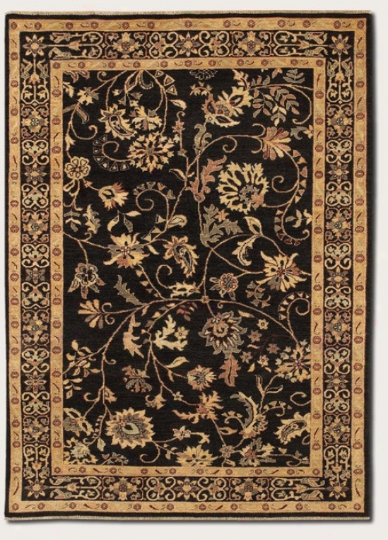 2'6&quot X 12'6&quot Runner Area Rug Eco-friendly Floral Pattern In Black