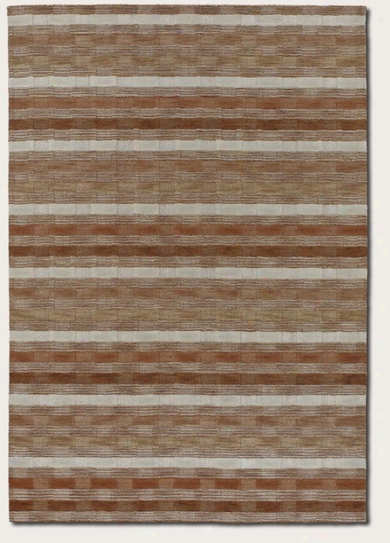 2'6&quot X 4'2&quot Area Rug Striped Pattern In Brown And Grey