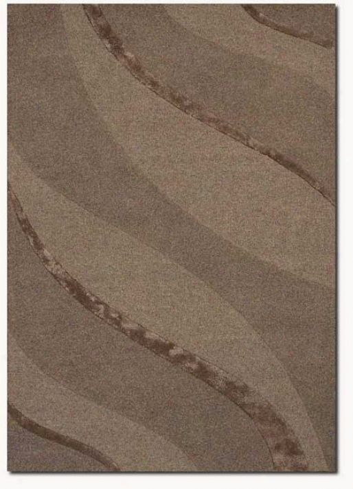 2'6&quot X 4'2&quot Contemporary Ribbons Carve Textured Cut Taupe Area Rug