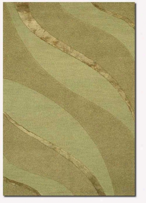 2'6&quot X 4'2&quot Contemporary Ribbons Carve Textured Cut Green Area Rug