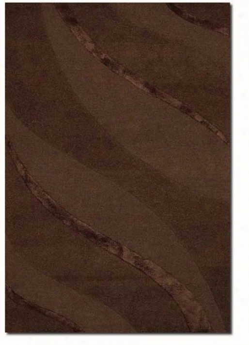 2'6&quot X 4'2&quot Contemporary Ribbons Carve Textured Cut Brown Area Rug