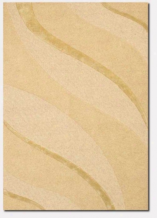 2'6&quot X 4'2&quot Contemporary Ribbons Carve Textured Cut Honey Area Rug