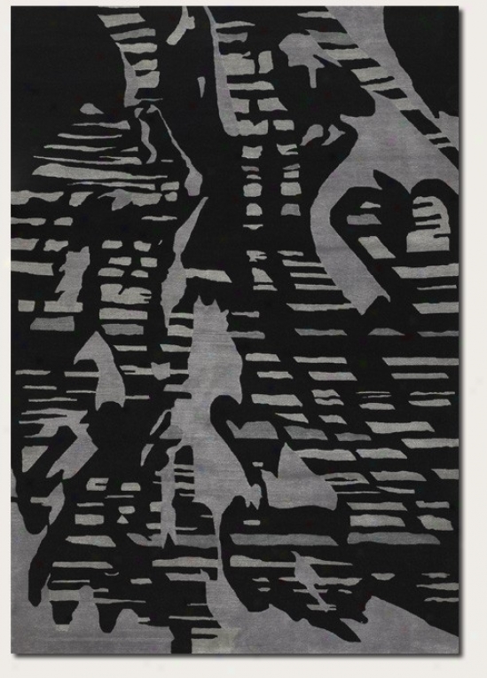 2'6&quot X 4'6&quot Area Rug Contemporary Style In Black And Grey