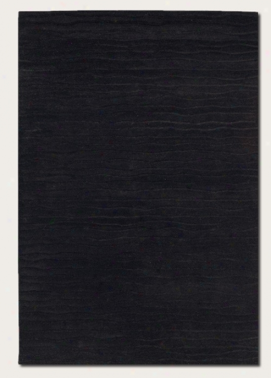 2'6&quot X 4'6&quot Area Rug Hand Crafted Contemporary Style In Ebony