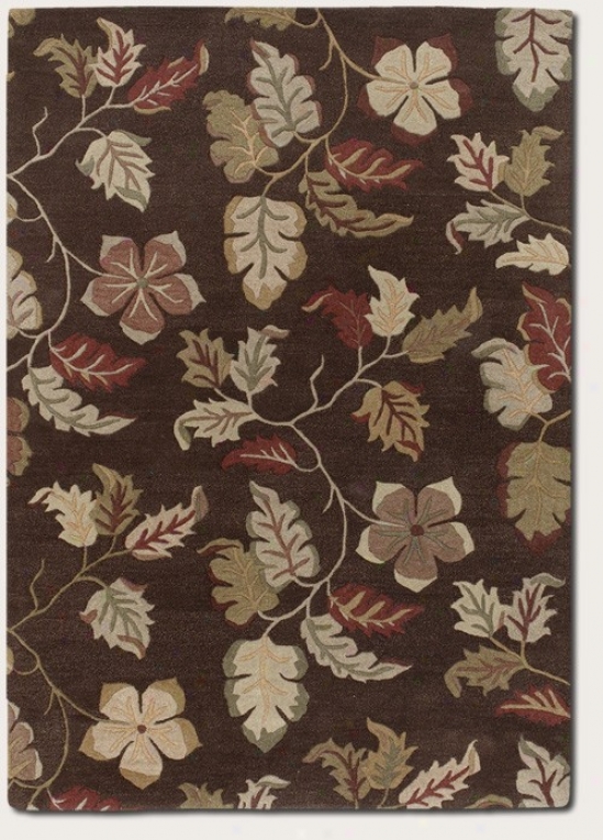 2'6&quot X 4'6&quot Area Rug Hand-crafted Floral Pattern In Mocha