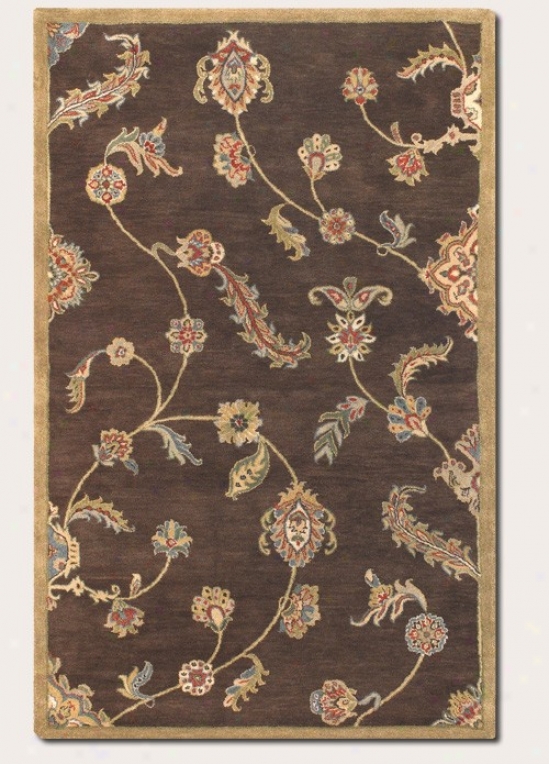 2'6&quot X 4'6&quot Area Rug Hand-crafted Large Persian Pattern In Brown