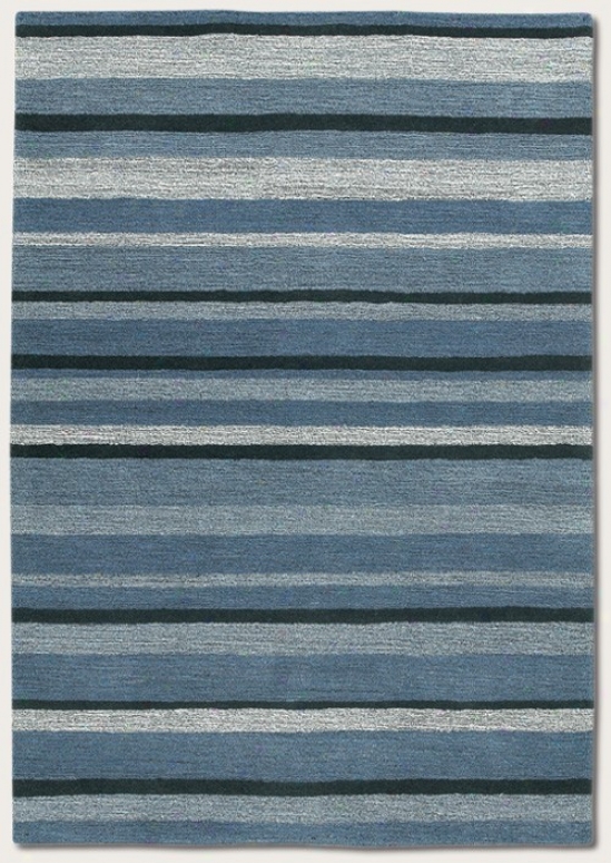 2'6&quot X 4'6&quot Area Rug Striped Design In Dust Blue