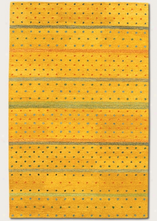 2'6&quot X 4'6&quot Area Rug Striped Specimen In Sunflower Yellow Color