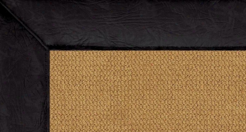 2'6&quot X 8' Cork Wool Runner Yard Rug - Athena Hand Tufted Rug With Black Leather Border