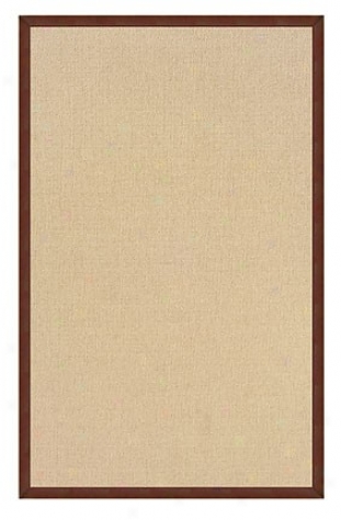 2'6&quot X 8' Hand Tufted Runner Area Rug In Natural With Brown Border