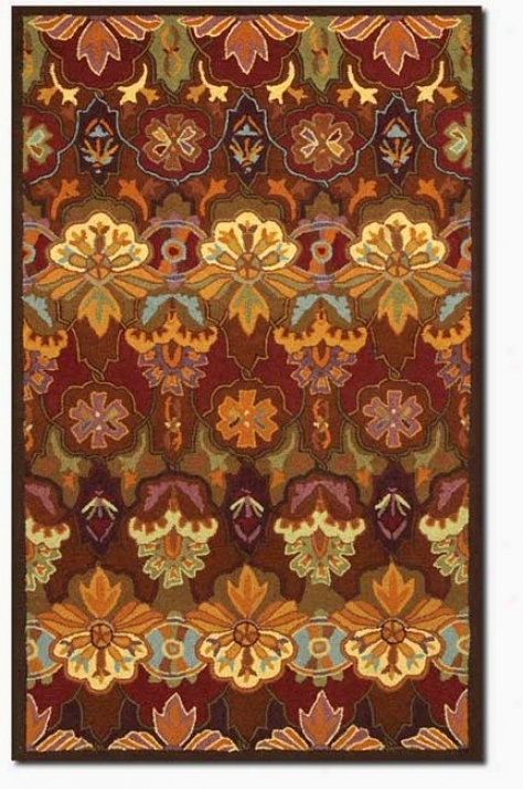 2'6&quot X 8'6&quot Orange Flower Floral Patterns 100% Wool Area Runnr Rug