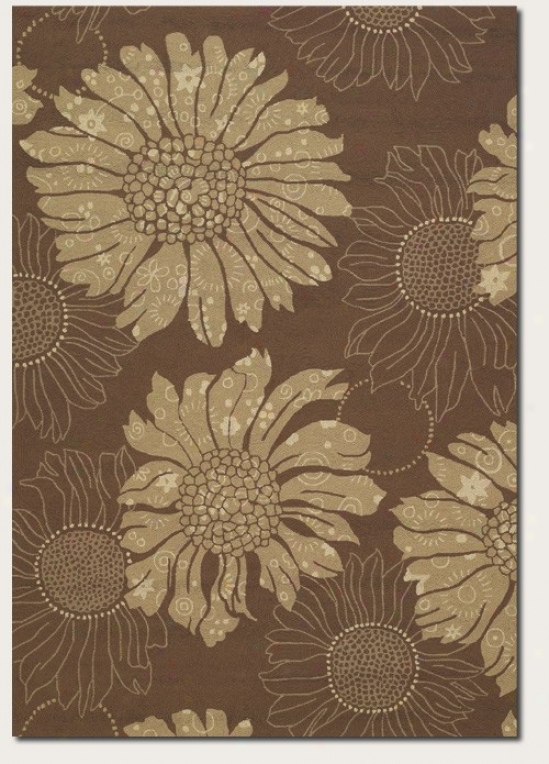 2'6&quot X 8'6&quot Messenger Area Rug Large Sunflower In Cocoa And Sand