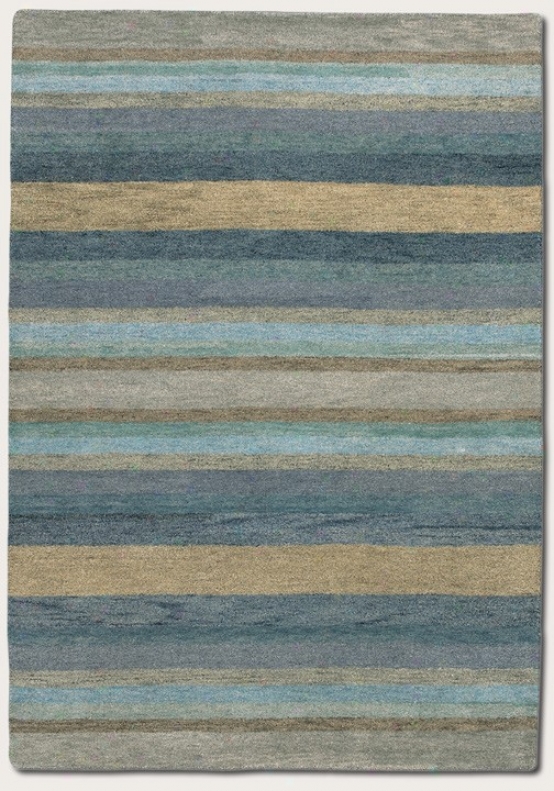 2'6&quot X 8'6&quot Runner Yard Rug Striped Pattern In Sky Blue Color