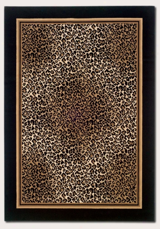 2'7&quot X 7'10&quot Runner Area Rug Leopard Print With Black Border
