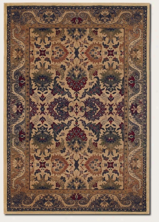 2'7&quot X 7'10&quot Messenger Area Rug Persian Fooral Pattern In Cream And Sage