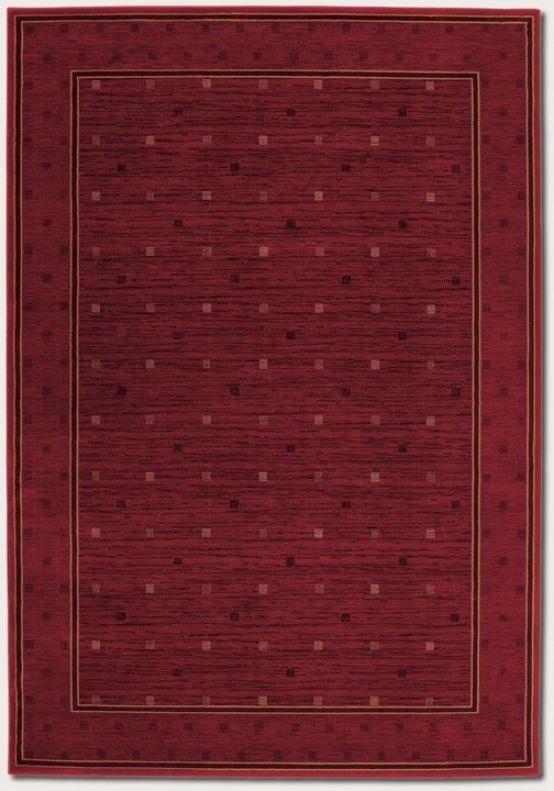 2'7&quot X 7'10&quot Runjer Area Rug Square Dotted Pattern In Burgundy