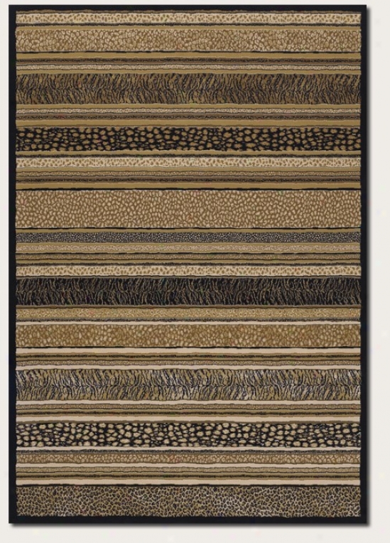 2'7" X 7'10" Runner Area Rug Striped Animal Print In Earthy Tone