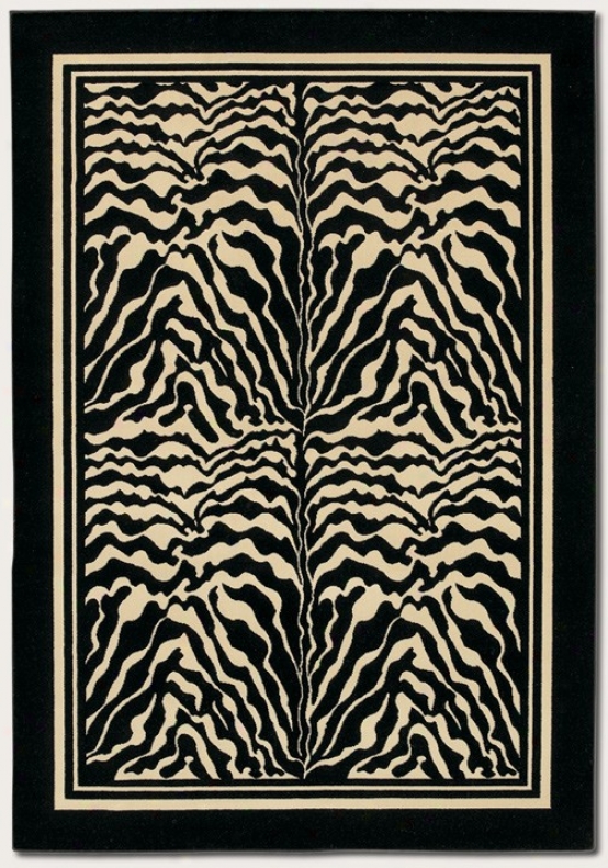 2'7&quot X 7'10&quot Runner Are aRug Zebra Print With Black Border