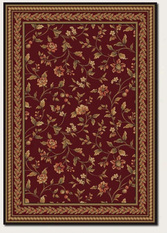 2 '7&quot X 8'11&quot Runner Area Rug Hand Crafted Vintage Floral Design In Burgundy