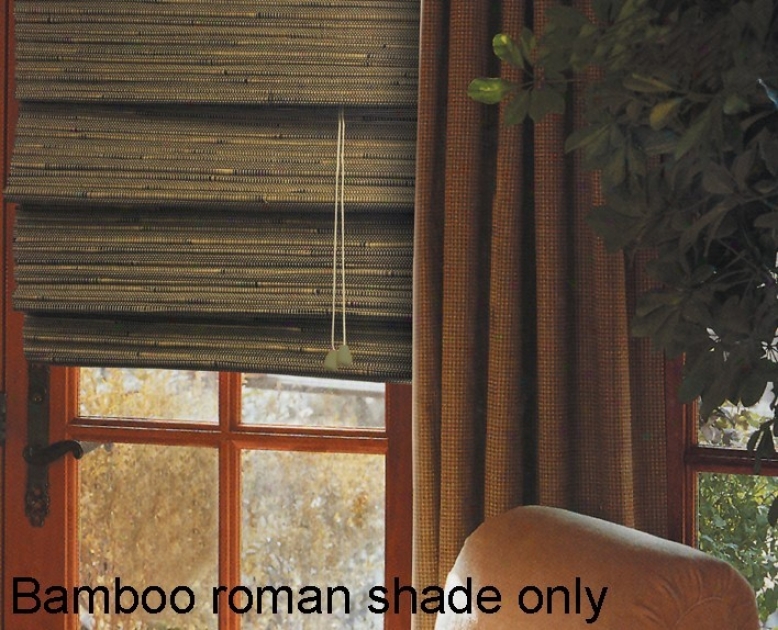 27&quotw Bamboo Window Treatment Roman Shade In Green Tea Finish