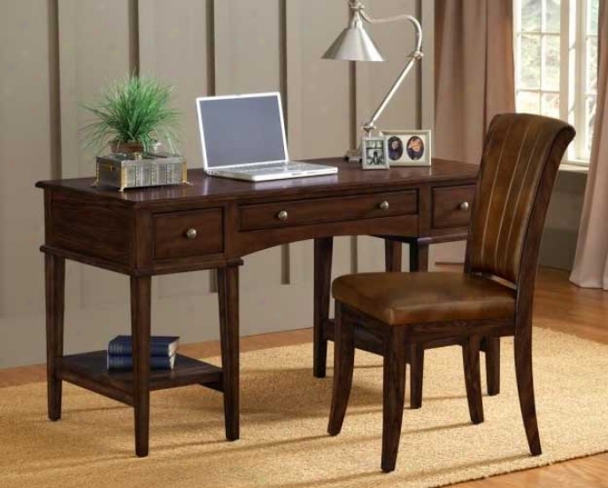 2pc Writing Desk And Seat of justice Set In Rich Cherry Finish