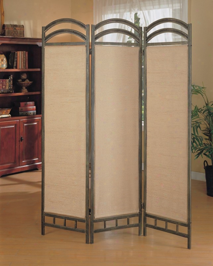 3-panel Beautiful Metal Frame Room Divider Panel Screen