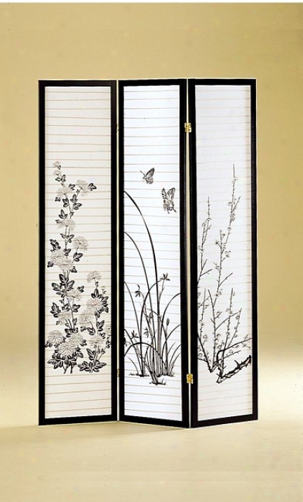 3 Panel Language of Japan Oriental Style Room Screen Divider