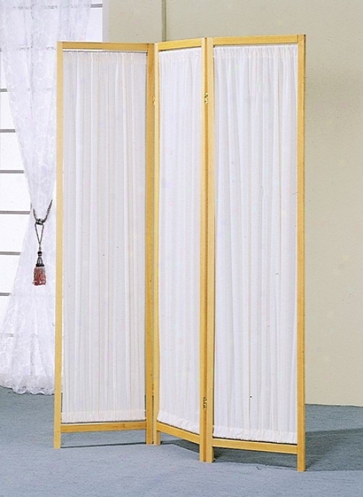 3 Panels Forest Frame & Pleated Fabric Insert Room Screen/divider