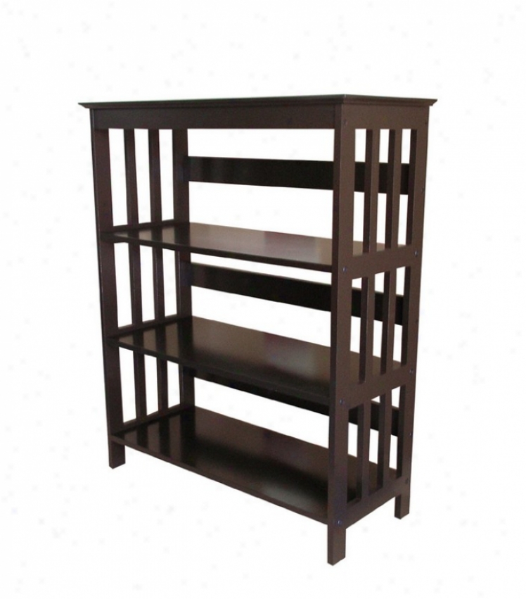 3 Ti3r Bookshelf With Mission Style Design In Espresso Finish