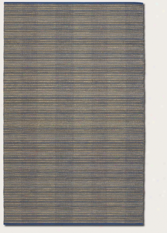 3' X 5' Area Rug Striped Pattern In Ocean Blue