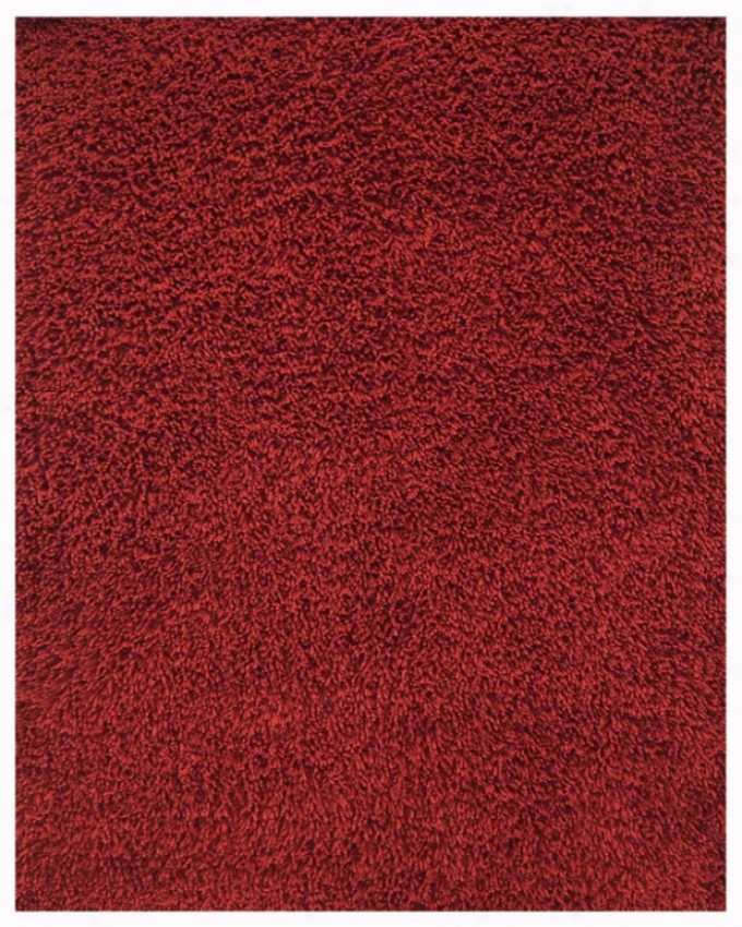 3' X 5' Bamboo Shag Area Rug Eco-friendly In Crimson Color