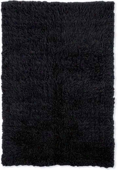 3' X 5' Flokati Area Rug - 100% Wokl Black Color