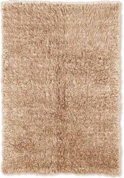 3' X 5' Flokati Area Rug - 100% Wool Tan Color