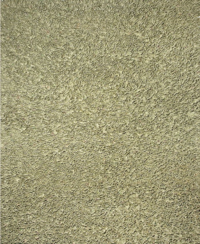 3' X 5' Silky Shag Area Rug With Latex Backing In Sage