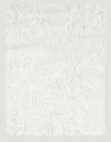 3' X 5' Tufted Faux Sheepskin Rug In White Color